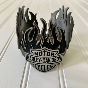 Official Harley-Davidson Black Flame Metal Candle Holder